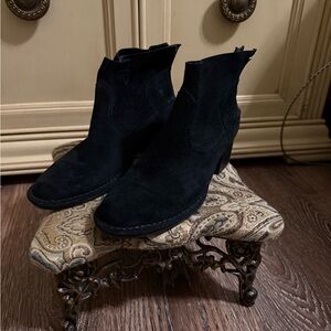 Ugg black suede booties, size 8.5